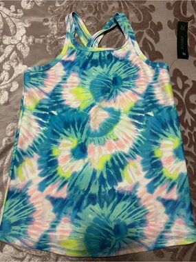 Children's Tie-Dye Swim Tank - Blue, Pink & Yellow